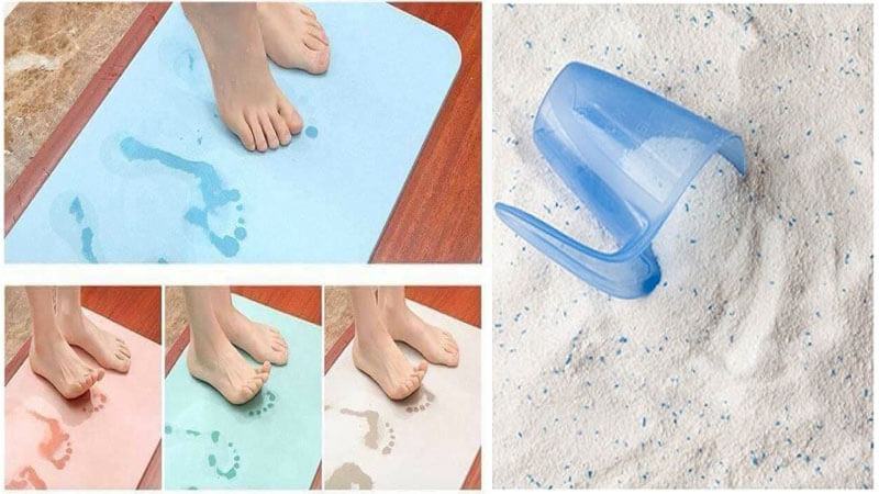 Sử dụng xà phòng để làm sạch thảm chùi chân